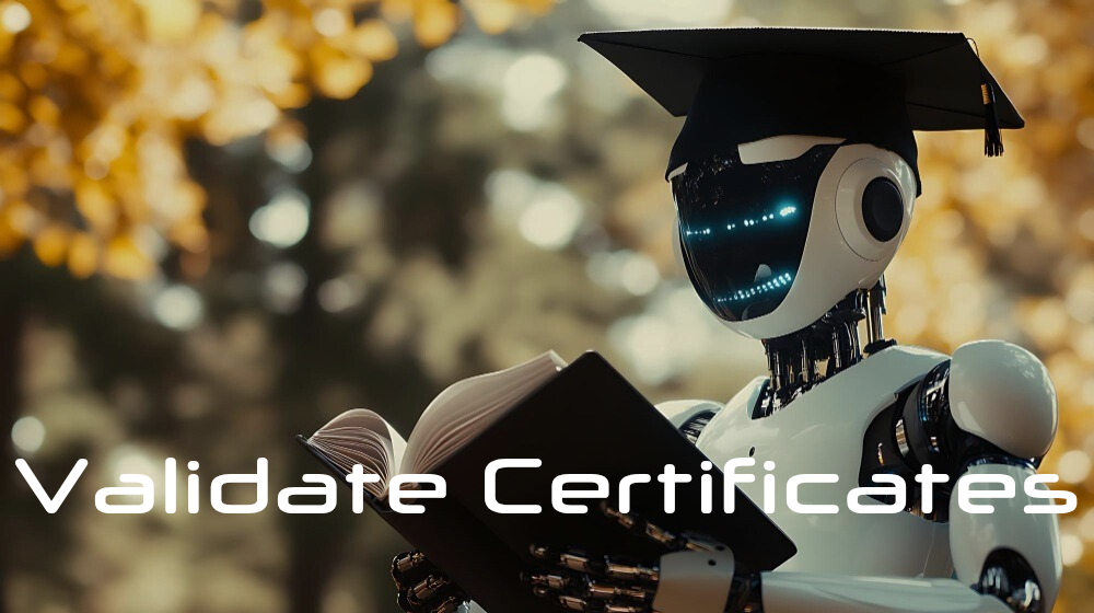 Certificate validation - Course page